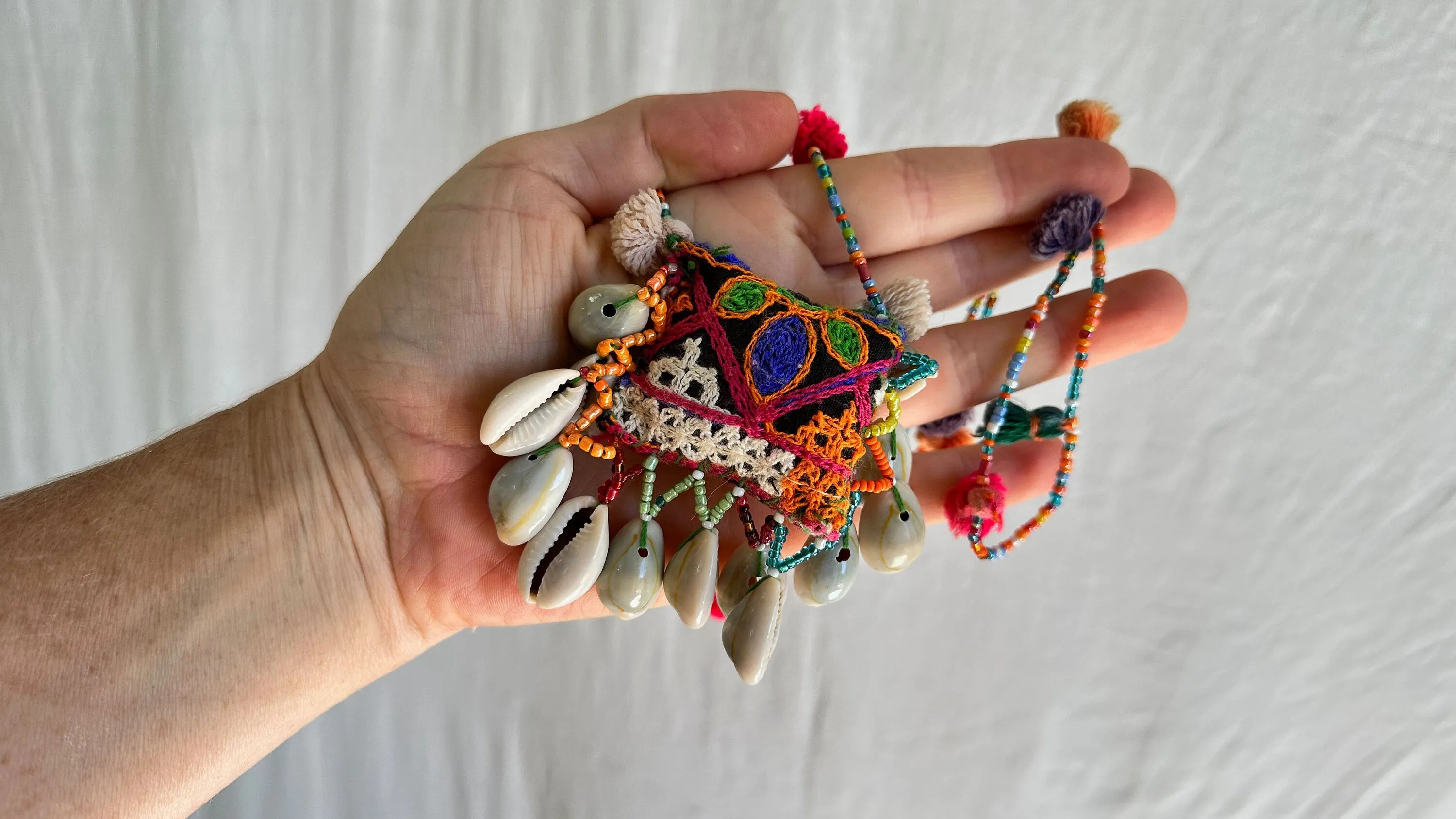 Beaded Banni Amulet Tribal Necklace. Gujarat. 0569