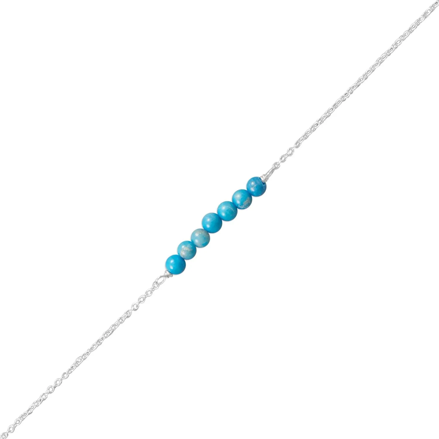 Blue Howlite Bead Bar Anklet