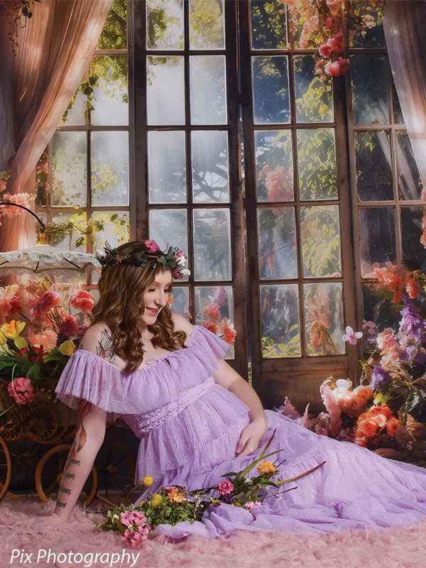 Enchanted Sunroom Garden Window Photography Backdrop