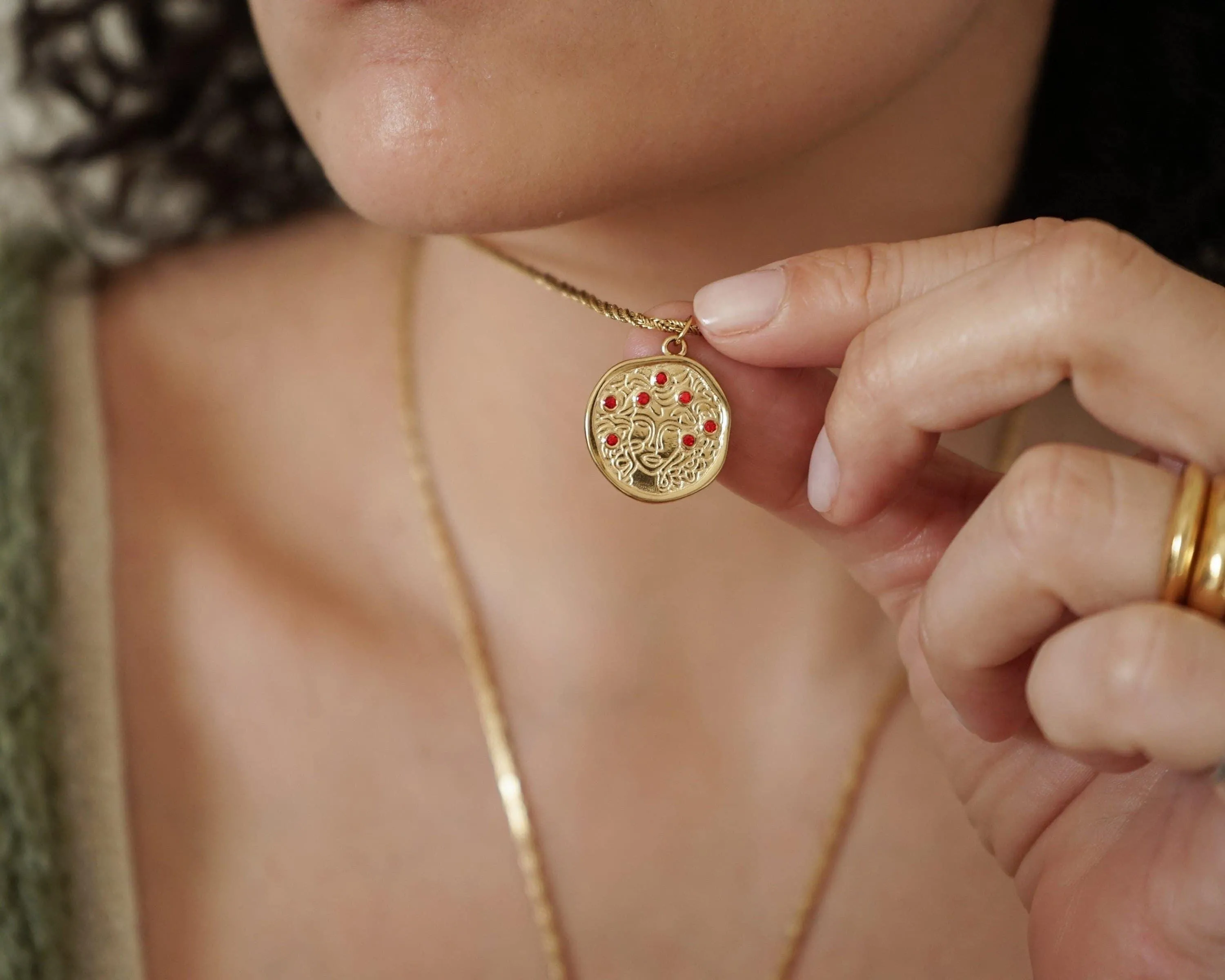 Gold Medusa Necklace