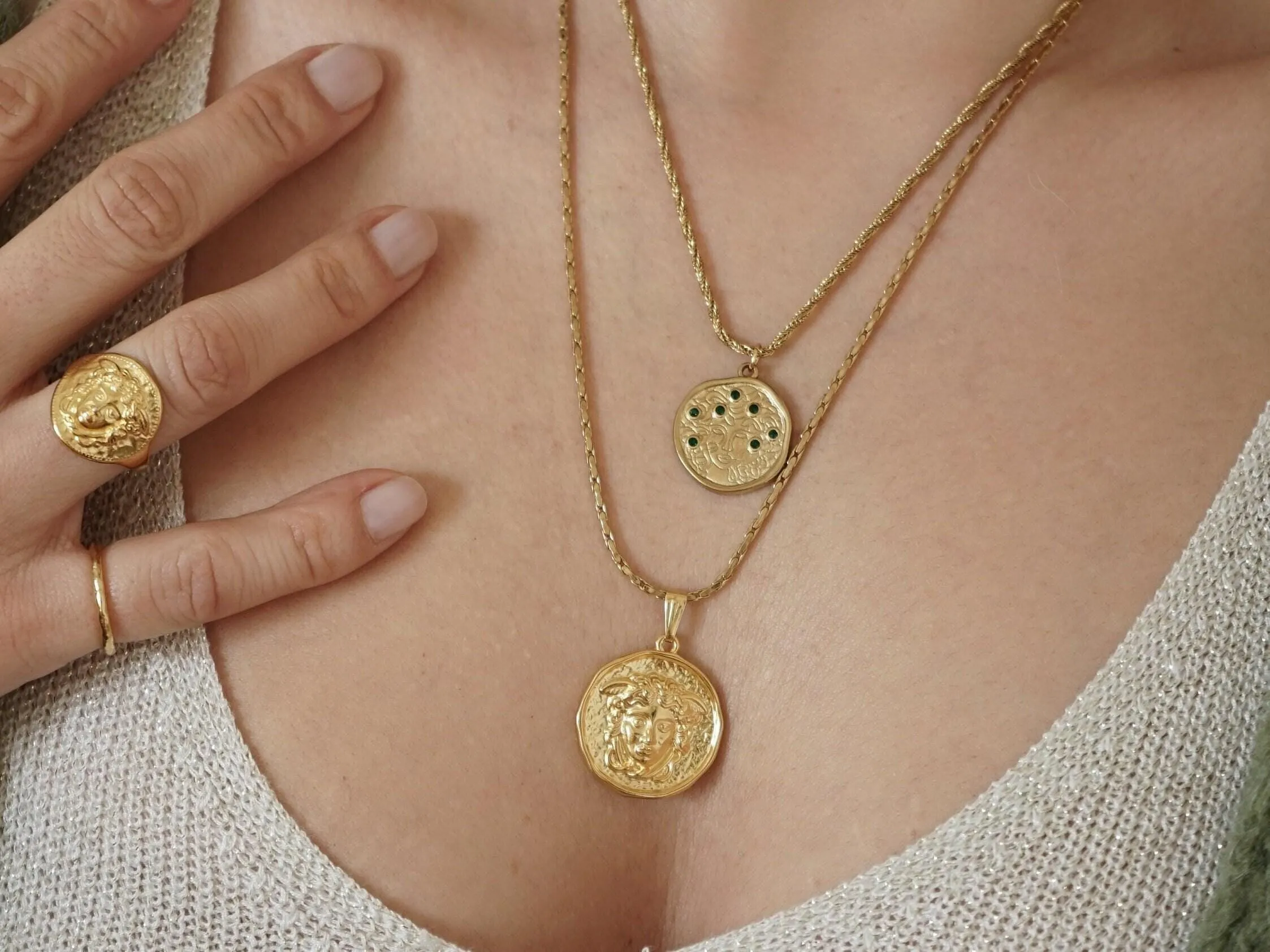 Gold Medusa Necklace