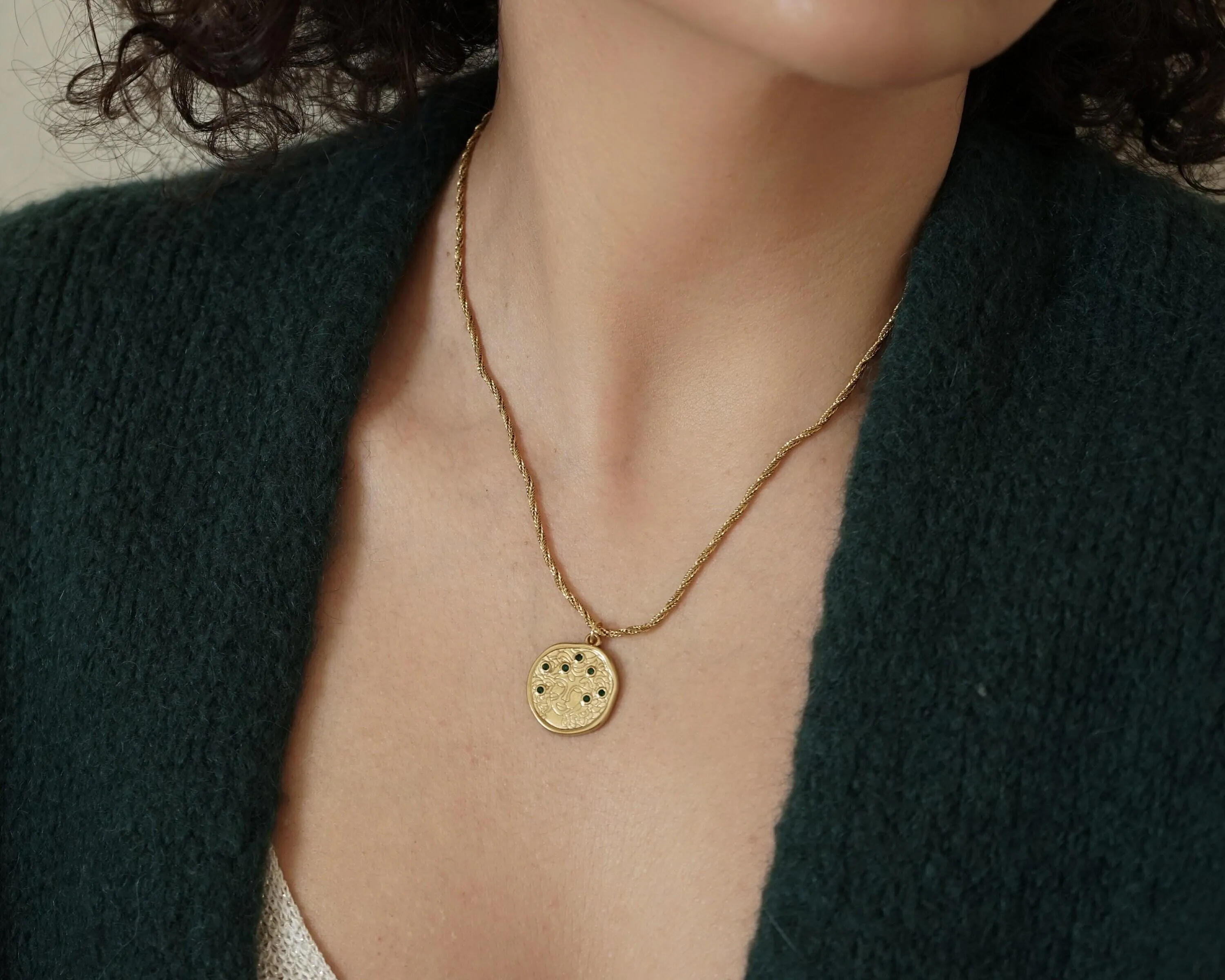 Gold Medusa Necklace