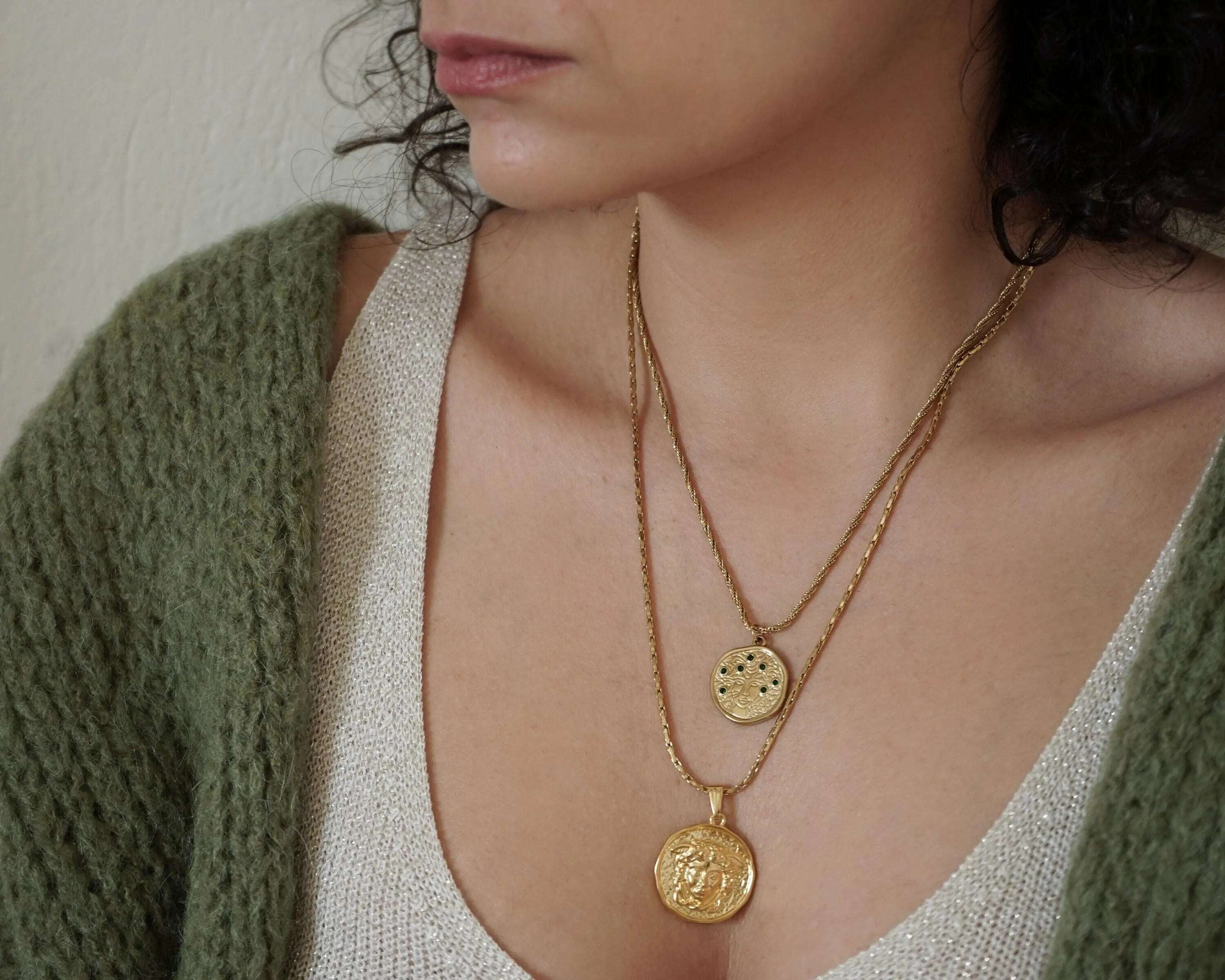 Gold Medusa Necklace
