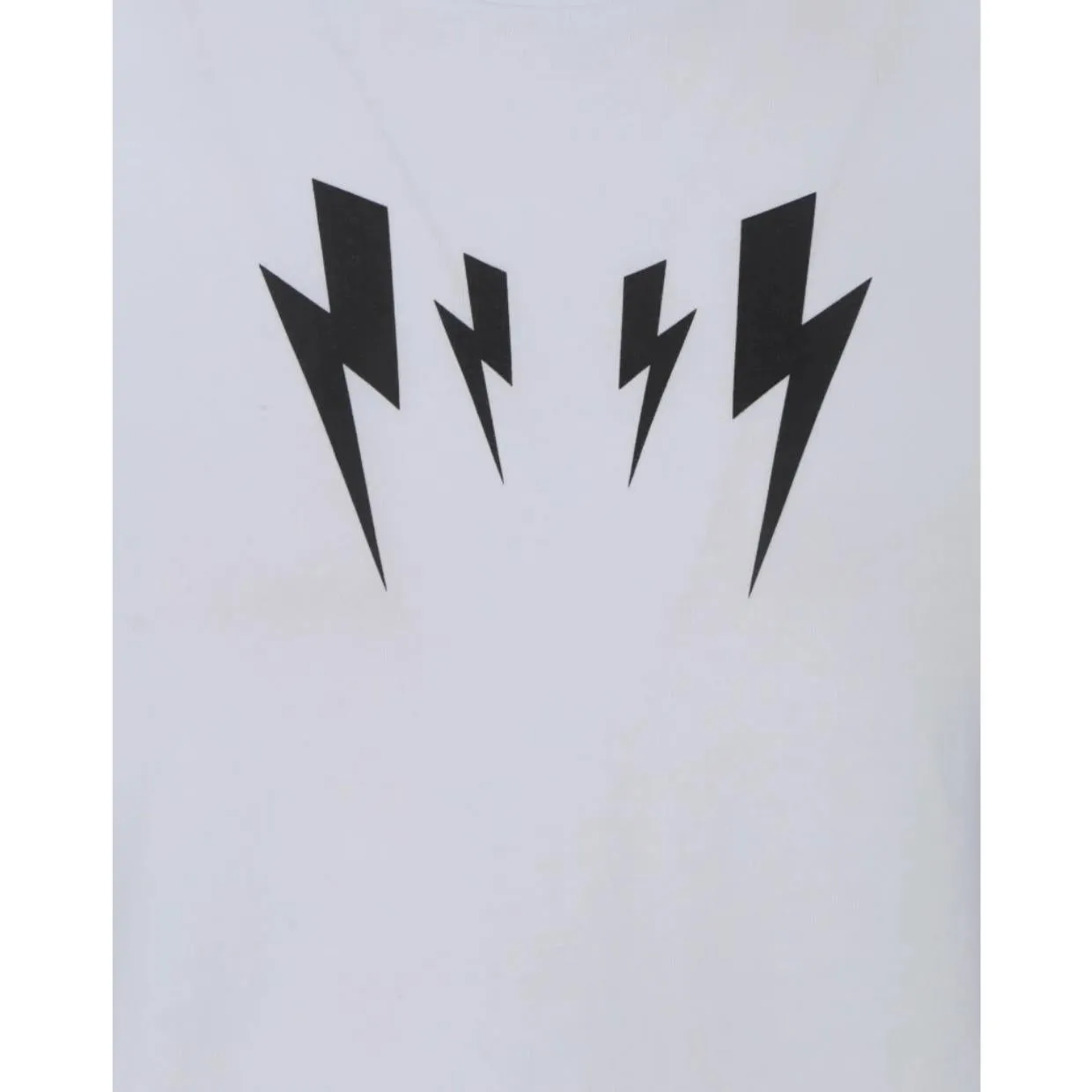 Neil Barrett White Mirrored Bolt Print Logo T-Shirt